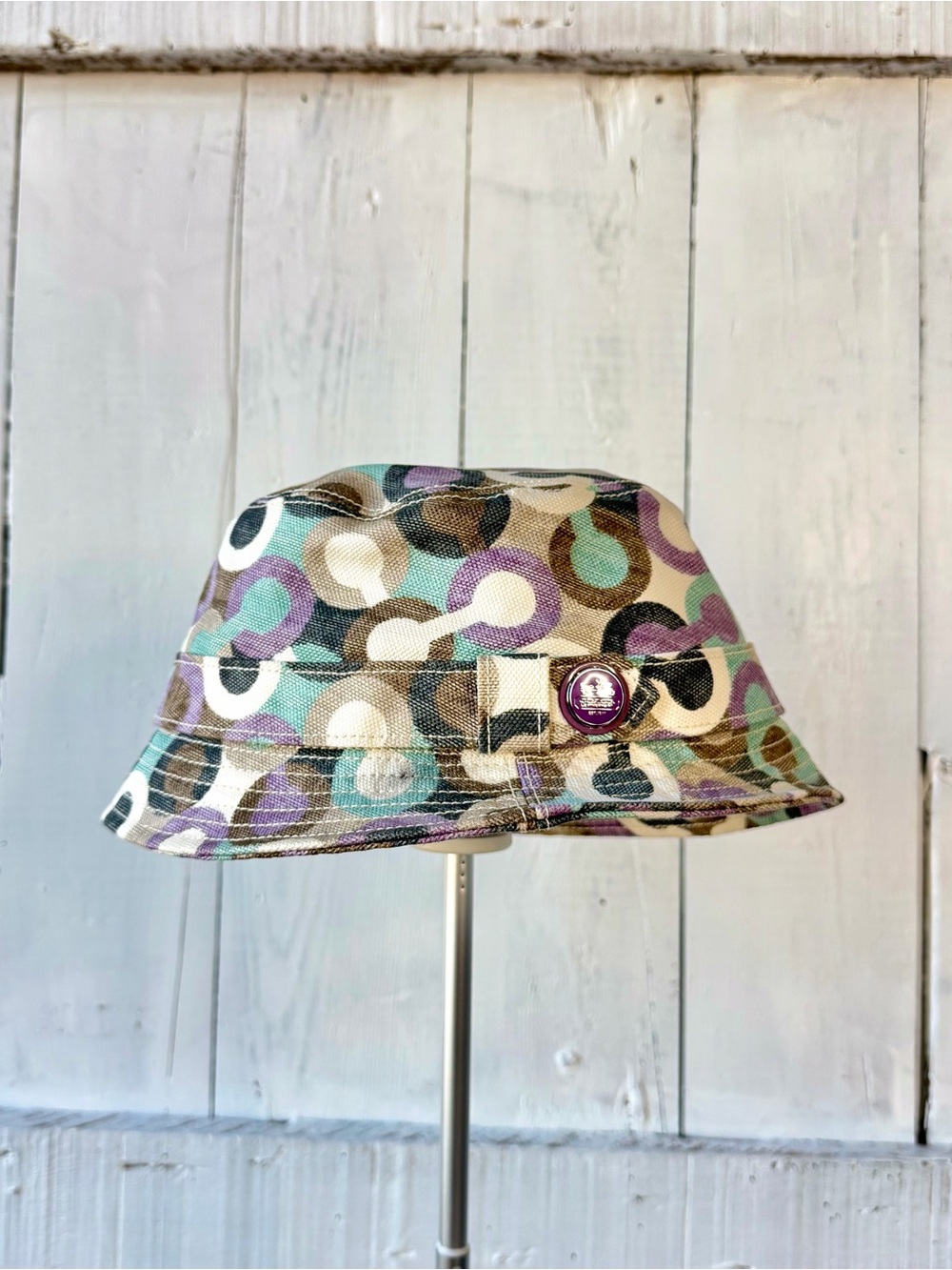 Rare Coach 2010 Kristin Graphic Op Art Frankie Bucket Hat NWT 80832